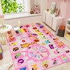 B BENRON Pink Rug for Girls Bedroom Daycare Kids Rug
