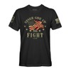 Fantastic Tees Never Give Up The Fight USA Independence Mens