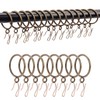 Curtain Rings with Hooks Rustproof Metal Drapery Rings with Eyelets