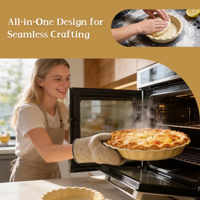 Pie Dish,Pie Dish for Baking – 10.04 Inch Ceramic Baking
