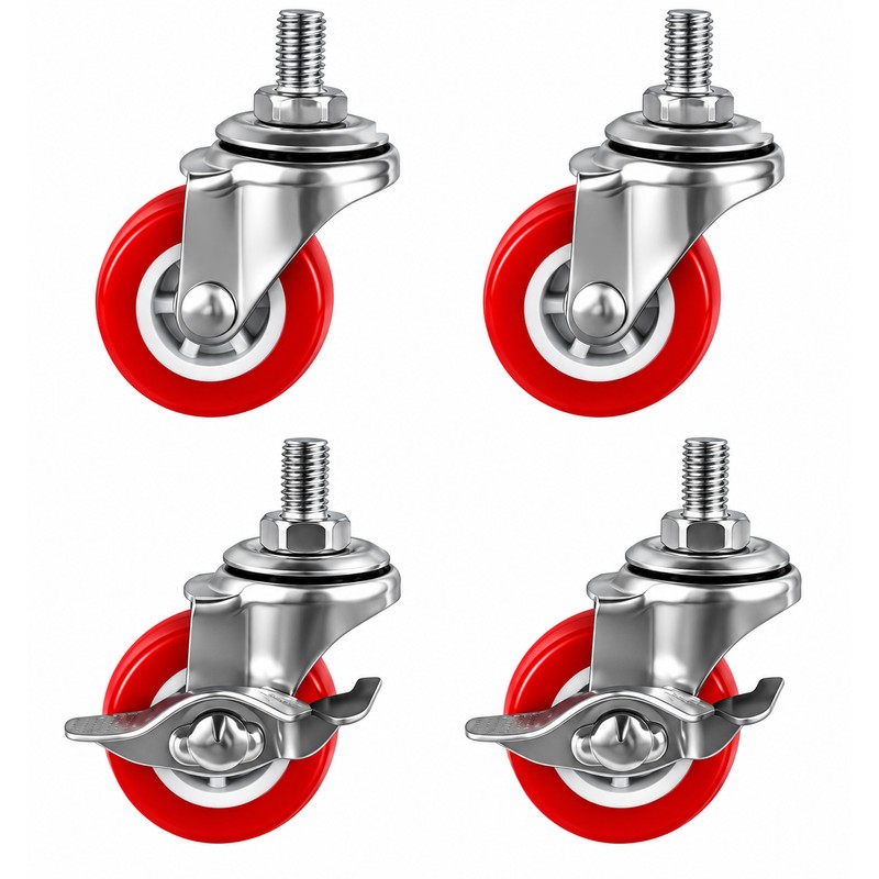 4-Piece Heavy-Duty Swivel Caster Wheels – 1", 1.25", 1.5" Threaded