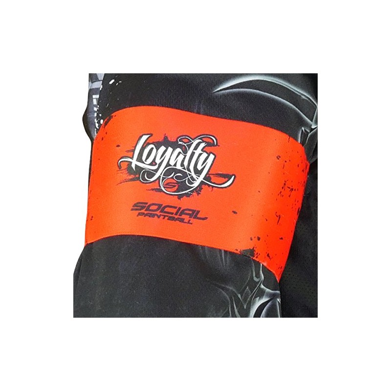 Social Paintball Team Armband, Loyalty Red w/Hook and Loop Fastener