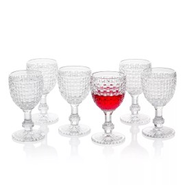 Everest Global Set of 6 Goblet Drinking Glass, 8.5 oz.