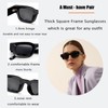 Teumire Retro Rectangle Polarized Sunglasses for Small Face Women Men