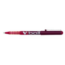 Pilot VB5V ball liquid ink rollerball pens pack of 6Red Fine Metal Pasteaa