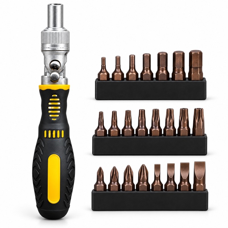 72-Tooth Dual-Way Ratcheting Screwdriver Set – Magnetic Multi-Function Hand Repair