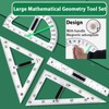 Magnetic Geometry Tool Set Clear Drafting Tools Mathematics Protractor, Triangular