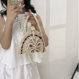 Rattan Mini Crossbody Phone Bag for Travel LF1678 One Size / Sunflower 3ea