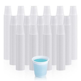 Lilymicky [2000 Pack] 3 oz White Plastic Cups, Disposable Plastic Bathroom Cups, 3 Ounce Plastic Mouthwash Cups, Small Jelly Party Shot Cups for Tasting, Drinking