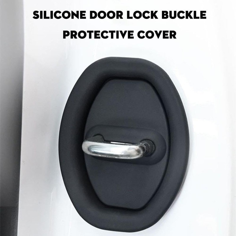 4 Pcs Car Silicone Door Latch Protective Covers, Universal Fit,