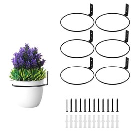 6Pieces Wall Plant Holders,6"Flower Plant Holder,Outdoor Plant Hanger,Window Plant Shelves,Metal Collapsible Bracket for for Indoor and Outdoor Garden Yard Porch Balcony Hanging Plant Holder(6")