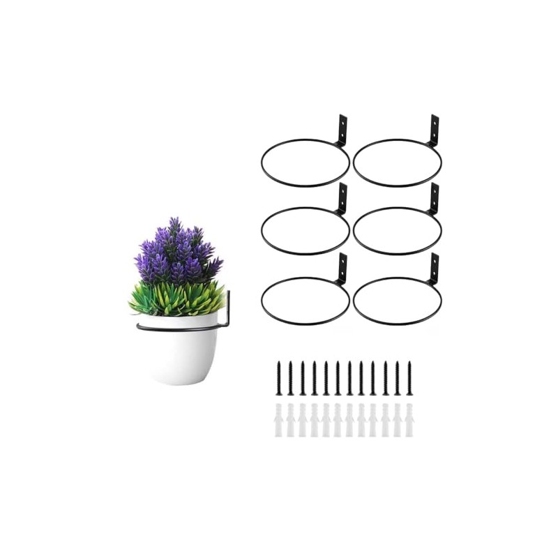6Pieces Wall Plant Holders,6"Flower Plant Holder,Outdoor Plant Hanger,Window Plant Shelves,Metal