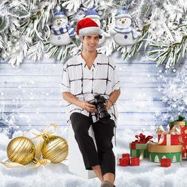 2.1 * 1.5m/ 7 * 5ft Christmas Backdrop Photography Background Portrait Photography Backdrops Photo Studio Props for Christmas Decoration Baby Children Portrait Photos Party