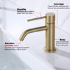 JXMMP Brushed Gold Bathroom Faucet, Single Handle Brass Sink Faucet