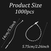 1000Pcs 5.5 Inch Snap Lock Pins, Clear Plastic Adjustable Beaded