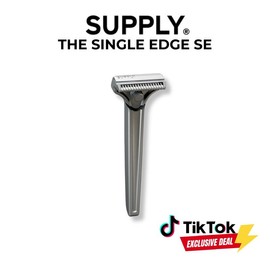 SUPPLY - The Single Edge SE | Men's Razor for Shaving, Innovative Fins, Men's Safety Razors, Supply Portable Shaving Razor, Smooth Shave Beginners:_Matte Black