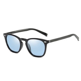 UNDERGROUNDJOBS Sunglasses, Dimmable, Polarized Men's, Women's, Driving, Discoloring, UV Protection, Bicycle, Fishing, Baseball, Running, Ultra Lightweight, Color Lenses, black/light blue (dimmable)