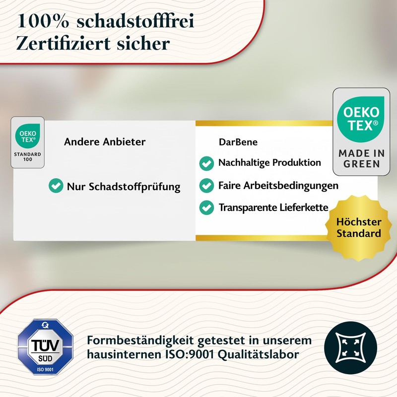 DarBene Fitted Sheet 90 x 200 cm Premium, 100% Premium