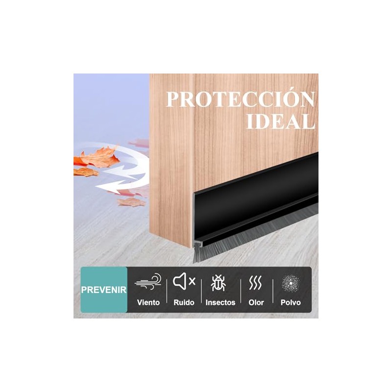 Guardapolvo y Protector para Puerta con cepillo,Tira de Sellado de