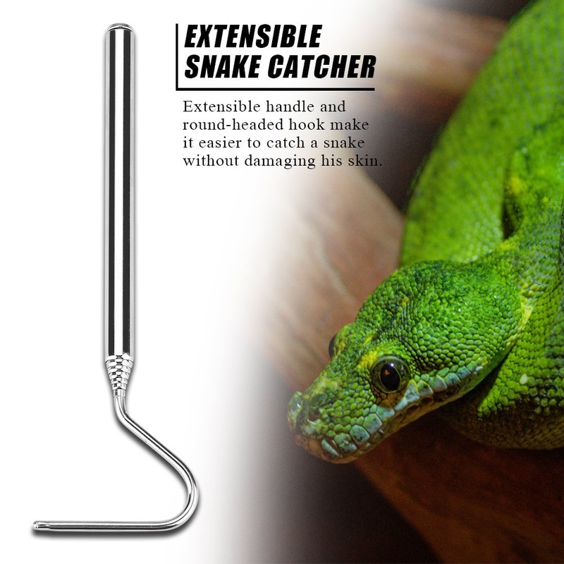 Fdit Snake Reptile Catcher Stainless Steel Extensible Telescoping Capture Hook