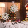 Naler Snowflake Christmas Decoration For Christmas Tree, White Glitter, Pack