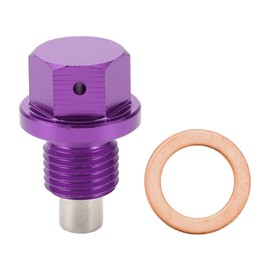 Motoforti Universal Oil Pan Screw Oil Drain Plug Sump Drain Nut Bolt, M14x1.5, Aluminium Alloy, Purple, 1 Set