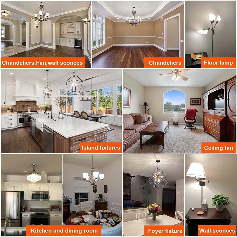 LEOOLS Dimmable t6 led Bulb 60W Candelabra led 4000K Clear