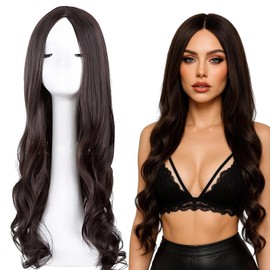 Brown Wigs for Women, 1 Pcs Ladies Wigs, 70 cm Long Brown Wig, Women's Charming Full Hair Replacement Synthetic Brow/n Hair Wig/s, Replacement Curly Cosplay Party, Daily Use