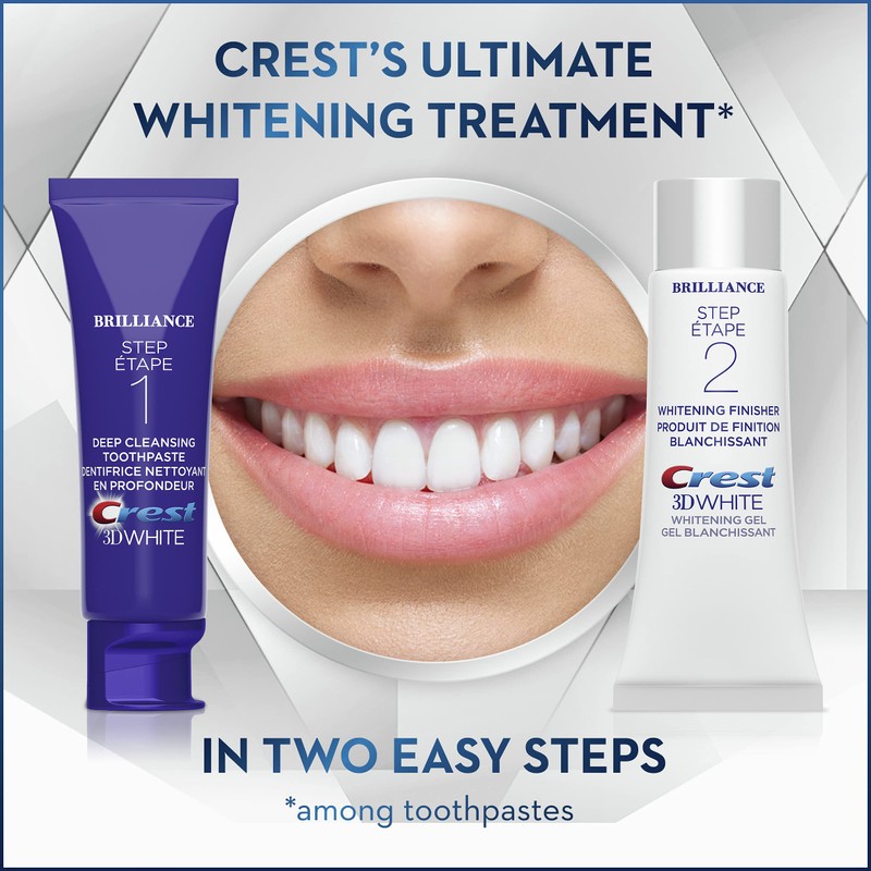 Crest 3D White Brilliance Toothpaste and Whitening Gel 2 Step