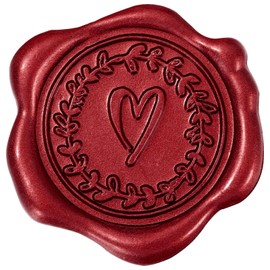 Whaline 50Pcs Embossed Wax Seal Stickers Wine Red Heart Pattern Envelope Seal Decals Self-Adhesive Stamp Sticker for Wedding Invitations Valentine's Day Greeting Cards Supplies DIY Craft,1.2 Inch