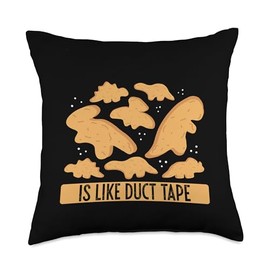 Dino Chicken Nugget Pillow Set Stuffed Animal Lover Eating Dino Nuggets Throw Pillow, 18x18, Multicolor