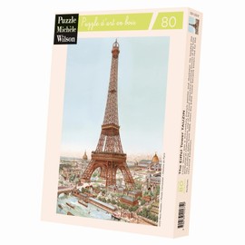 Jigsaw Puzzle for Adults by Michele Wilson - La Tour Eiffel de Tauzin 80pcs. Handcut Unique Wood Pieces Irregular Shapes - Made in france