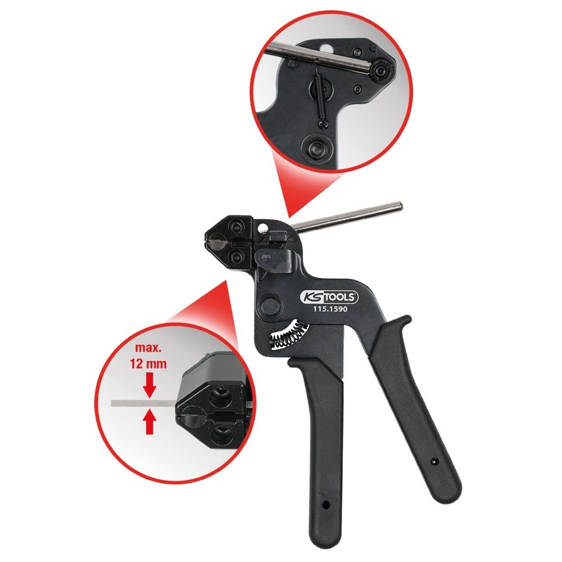 KS Tools 115.1590 Pliers for stainless steel ball-lock cable ties