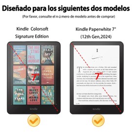 Funda Kindle Paperwhite 2024, 7 Pulgadas Funda Kindle Paperwhite 12 Generacion, Soporte Plegable Multiángulo, Activación/Suspensión Automática, Compatible con Kindle Colorsoft Signature Edition