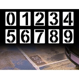 ZoeTekway Pack of 10 Large Number Stencils, Length 20 cm, Stencil Numbers for Parking Marking, Reusable Number Stencils for House Numbers from 0 to 9