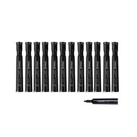 2 Set Universal Permanent Markers, Chisel Tip, Black, Dozen (UNV07051)