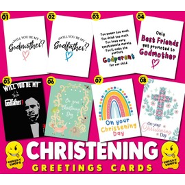 On your christening Day Boho Rainbows Christening Card, Baptism Card, Baby Naming Day Card, Dedication Day Card CHRIST07