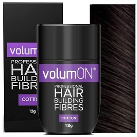 Volumon Professional Hair Building Fibres- Hair Loss Concealer- COTTON- 12g- Get Upto 30 Uses- CHOOSE FROM 8 HAIR SHADES COLOURS (Dark Brown)