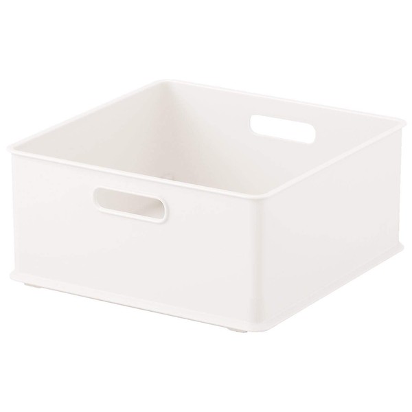 SANKA NIB-YSWH Squ+ InBox, Storage Box, Simple, Washable, Stackable, Handle Included, Horizontal Type, Size: 1/3, Color: White, (W x D x H): 10.4 x Depth 10.4 x Height 4.7 inches (26.3 x 26.3 x 12 cm), Made in Japan