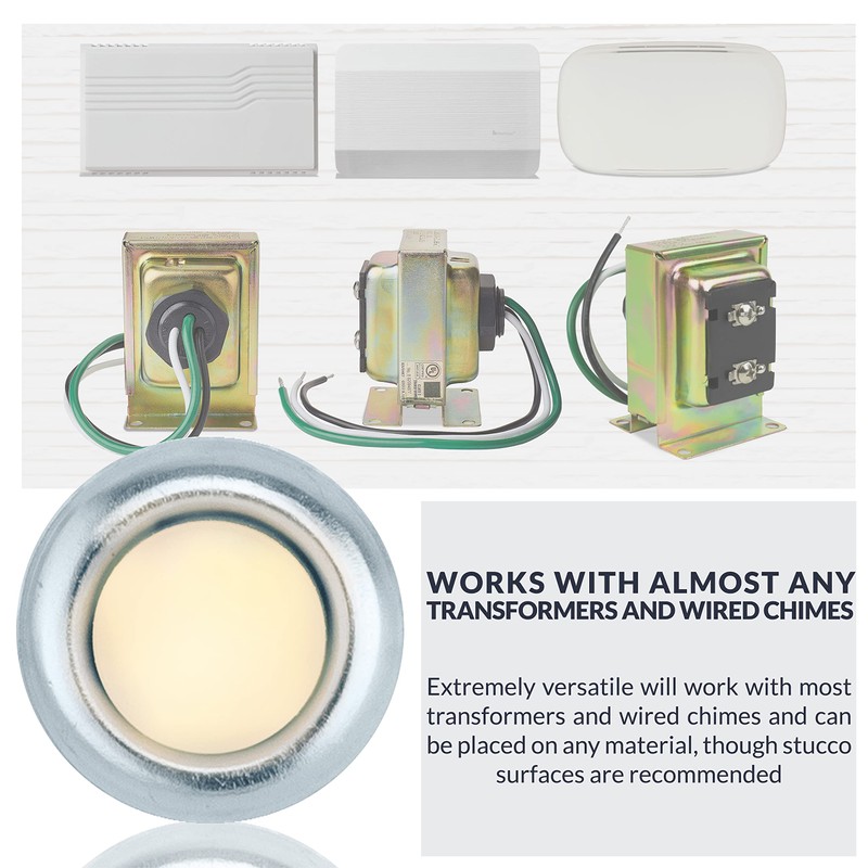 Newhouse Hardware FMBSL Lighted Flush Mount Door Chime Doorbell Button,