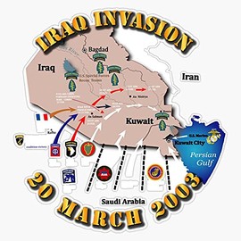 HOF Trading Army - Iraq Invasion -2 Vinyl Sticker Waterproof Decal Laptop Wall Window Bumper Sticker 5"