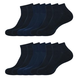 stylFRSH 6 Pairs Womens Cushioned Ankle Socks, Low Cut Breathable Casual Socks, 6 to 9 (WS1001-4B2N-6PK-6TO9)