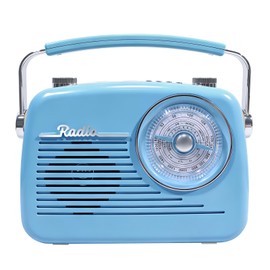 ottosing Portable Radio AM FM Shortwave Vintage Radio, Bluetooth Speaker Plug in Wall, Support USB Drive/TF Card, Easy to Use Large Dial for Seniors Elderly (Blue)