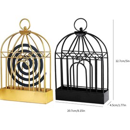Pack of 4 Mosquito Holder, Creative Mosquito Coil Holder, Bird Cage, Mosquito Spiral Holder, Metal Retro Iron Smoking Spirals for Outdoor, Swimming Pool, Deck, Camping