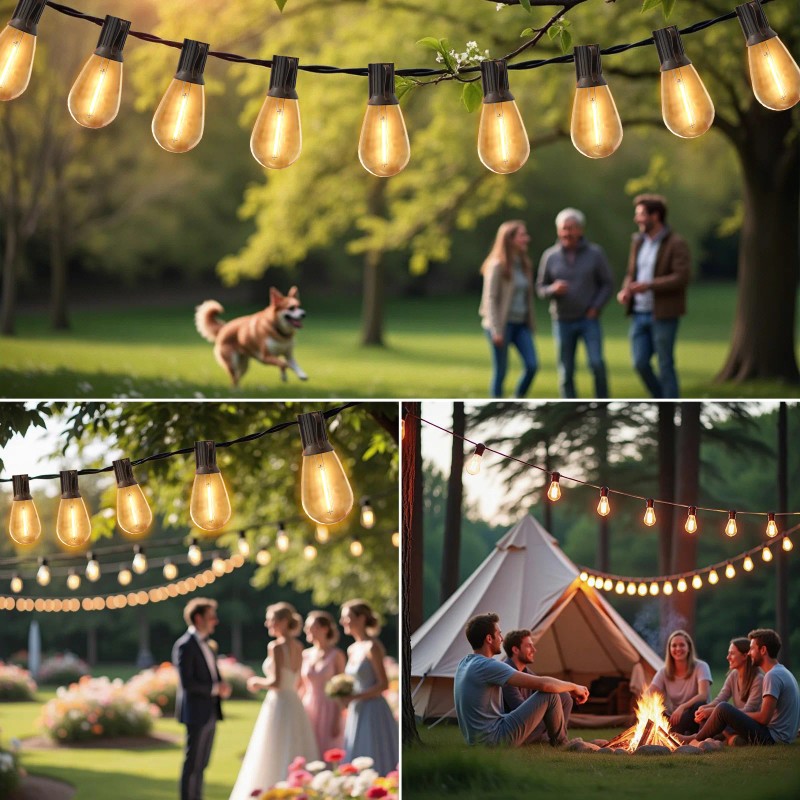 S14 100ft Solar String Lights Waterproof Outdoor Garden Patio Backyard