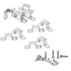 10pcs 25 * 25mm 304 Stainless Steel Square Tube Buckle Bracket u-Type Tube Clamps for Plumbing Systems Ducting Plumber Water Pipe/Door Closed Bar Holder