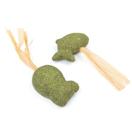 CanadianCat Company Cat Toy, Catnip Fish & Mouse with Raffia (Pack of 2), Catnip, Cat Activity