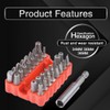 KATUR 33Pcs Tamper Proof Security Screw Hex Bit Head Set,