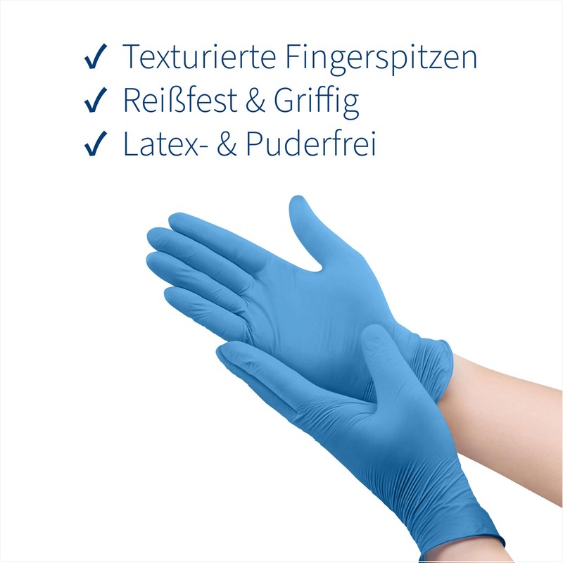 ABENA Nitrile Disposable Gloves Pack of 100 (Size L) Blue