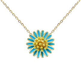 Hiqmic 925 Sterling Silver St.Magnolia Flower shaped Pendant Necklace Zirconia White Gold Plated Fashion Jewelry 16"+2", Silver, without-zircon